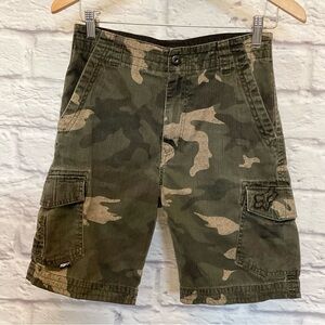 FOX Racing 28 Camouflage Cargo Men’s Shorts Camo Green 8” Inseam Logo Pockets